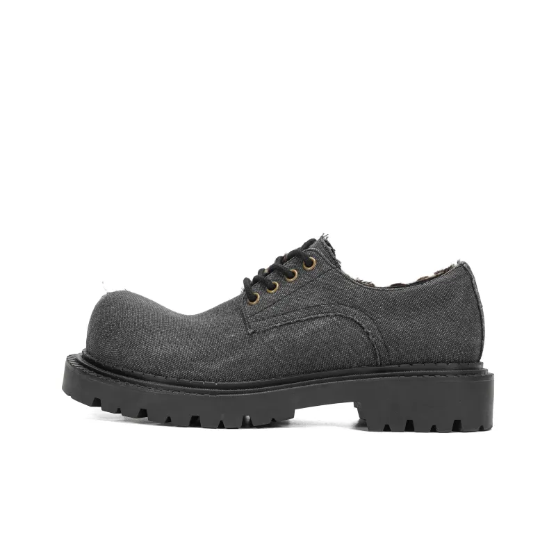 CROOKED CARD Anti Slip And Wear Resistant Height Increasing Low Top Casual Shoes Unisex Gray-0
