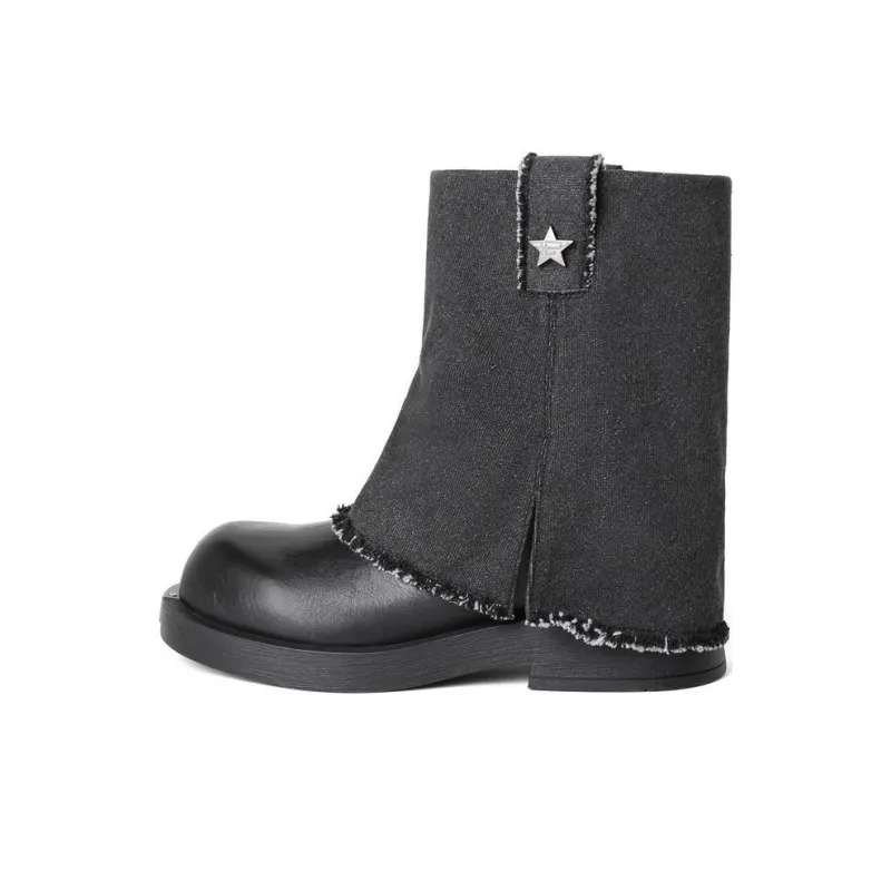 BELLE Ankle Boots 3.5cm Women's Denim Blue-9