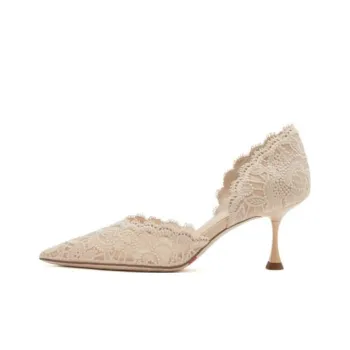 Staccato Burano Lace Island Slim Heel High Heels 6.5cm Women's
