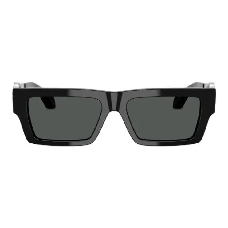 VERSACE Crystal Nylon Hardware Square Sunglasses Women's Black-1