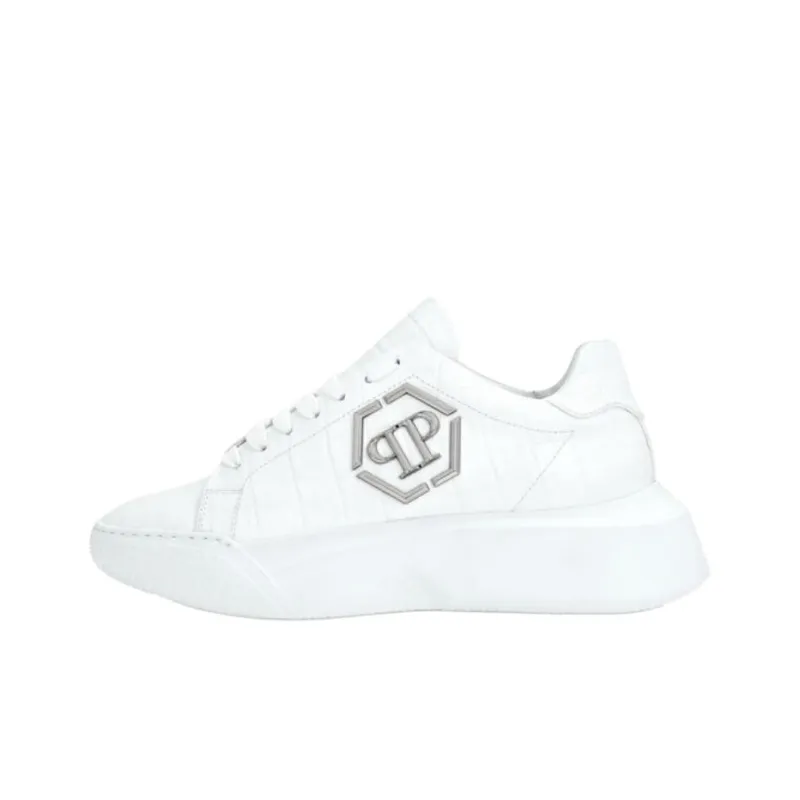 PHILIPP PLEIN Crocco Low Top Casual Shoes Unisex White-0