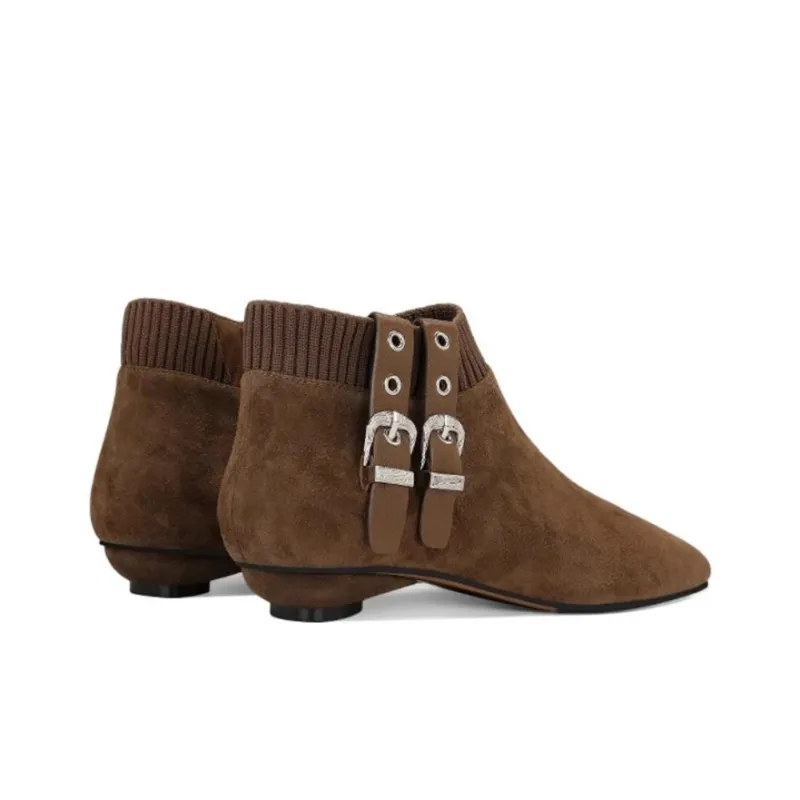 JESSICA SOPHIA Ankle Boots 1.5cm Women's Khaki-4