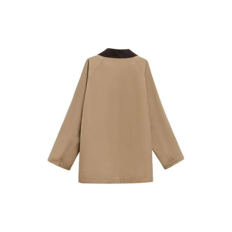 DEAR DEER PUFF Trench Coat Women's Khaki-1