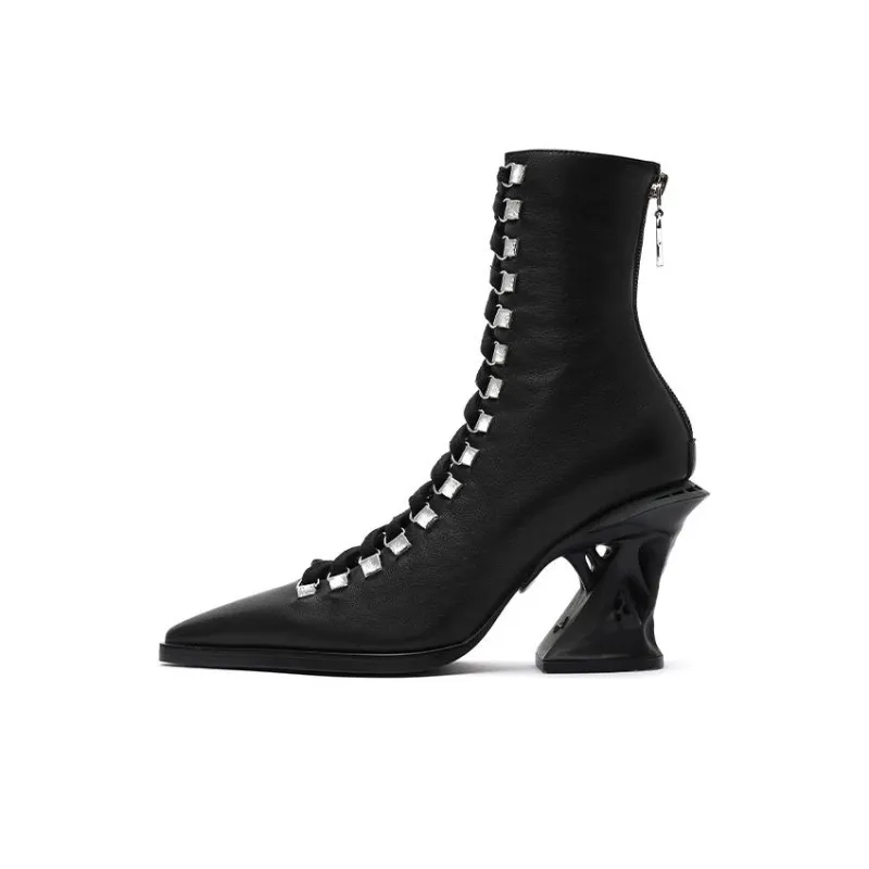 DAPHNE LAB Sugar-free Series Ankle Boots 8.5cm Women's-0