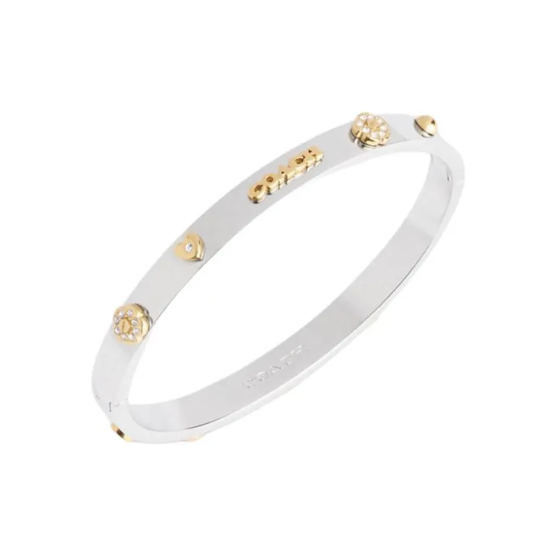 COACH Copper, Faux Crystal Bangles Unisex Silver-1
