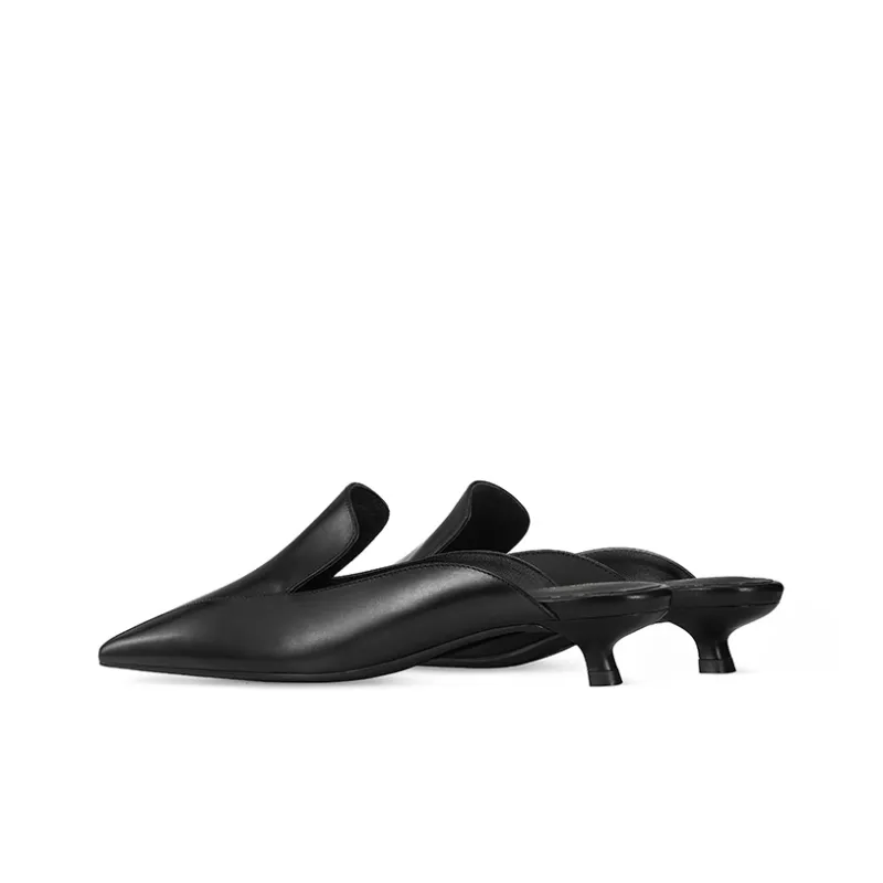 7or9 New Moon Black Logo Slim Heel High Heels 3.5cm Women's Black-2