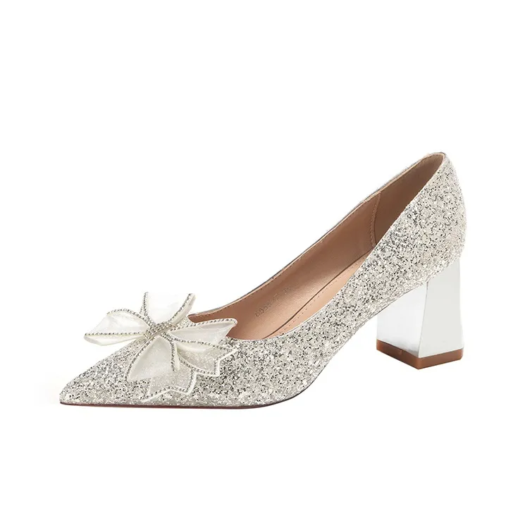 HKCP Chunky Heel High Heels 6.5cm Women's-5
