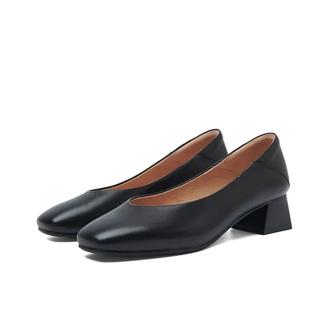 PT'SON Chunky Heel High Heels 4cm Women's-12