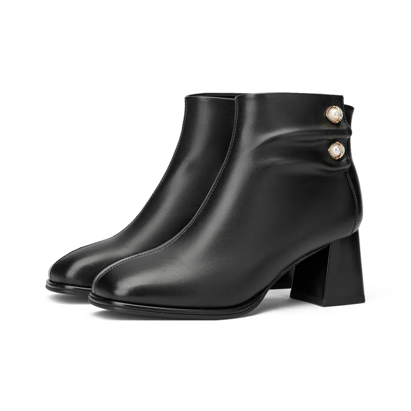 GEMEIQ Ankle Boots Women's Black/Ecru/Milk Tea-1