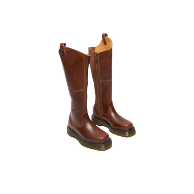 Dr.Martens Knee high Boots 3.5cm Women's Red Brown-2