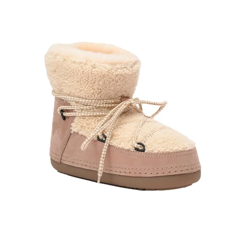 K.D.KENAZ Warm And Wear Resistant Short Mid Calf Snow Boots Women's Pink-3