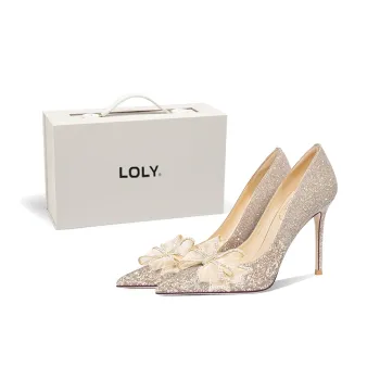 LOLY Slim Heel High Heels Women's Golden Galaxy Dream