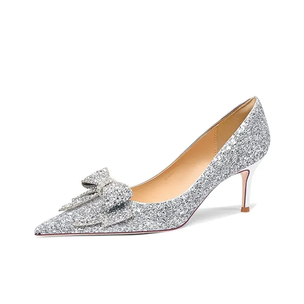LOLY Slim Heel High Heels Women's Silver-8