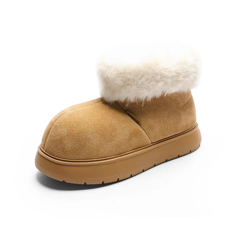 BENZI Warm Wear Resistant Height Increasing Slip Resistant Coverage Short Snow Boots Women's-11