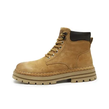 Qiandongmeili Martin Boots Men Gold/Khaki