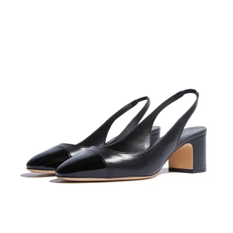 SCAROSSO 65mm Leather Slingback Pumps-3
