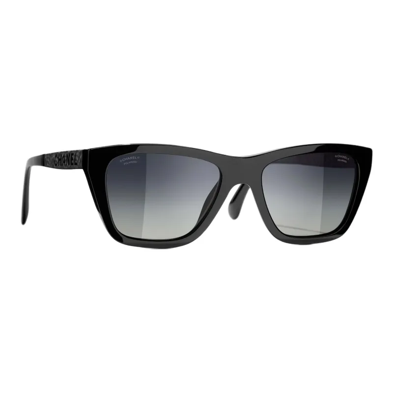 CHANEL Square Sunglasses Unisex Black-2