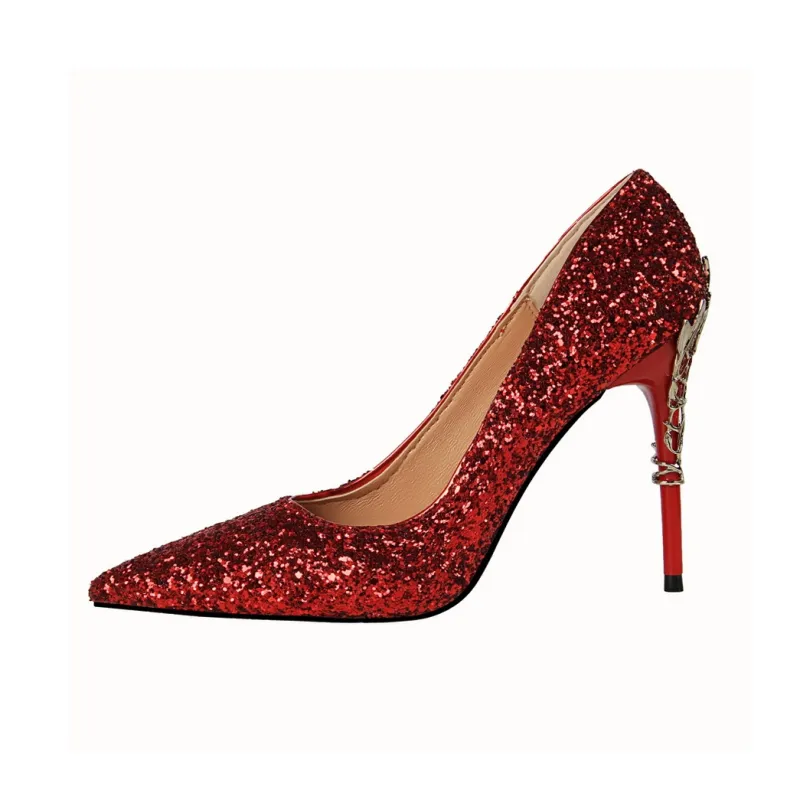 QITUMAUL Slim Heel High Heels 9.5cm Women's-0