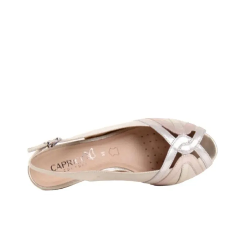 CAPRICE Chunky Heel High Heels 5cm Women's Gold Pink-3