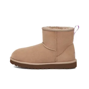 UGG Classic Mini Ii Graphic Logo Boot Beige Pink Women's