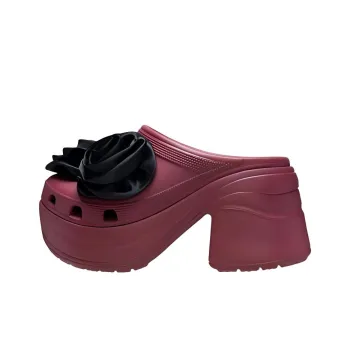 Crocs Chunky Heel High Heels 9cm Women's Black Red