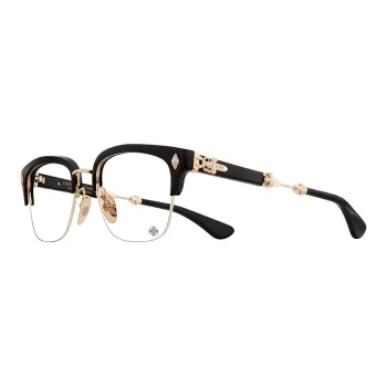 Chrome Hearts Plate And Metal Browline Eyeglass Frames Unisex