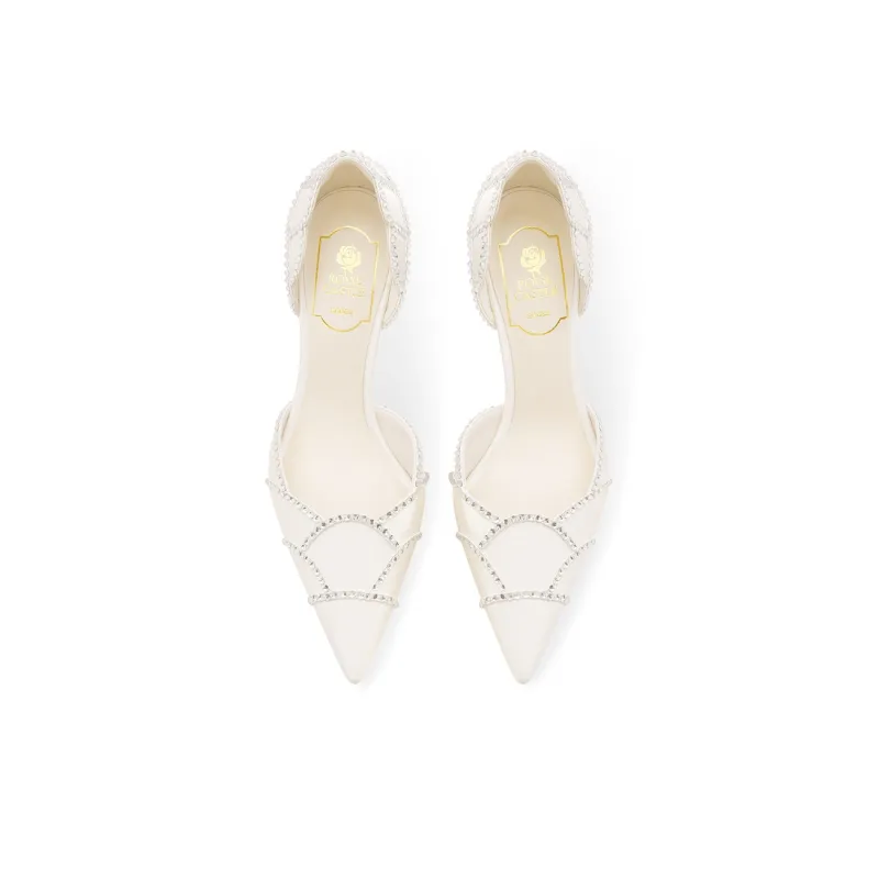 ROSE CASTLE Slim Heel High Heels 7.5CM Women's White-1