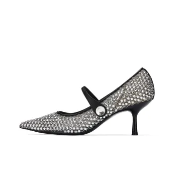 73Hours Diamond Sea Slim Heel High Heels 7cm Women's Silver Black