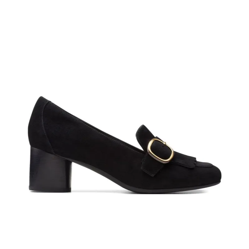 Clarks Chunky Heel High Heels 5.5cm Women's Black-1