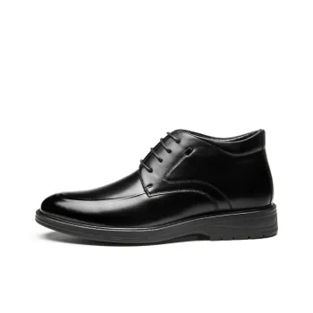 AOKANG Ankle Boots Low Heel Men's Black