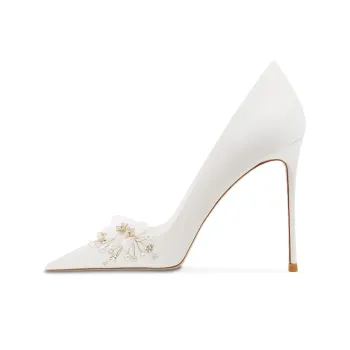 Ganxiaojie Slim Heel High Heels Women's White