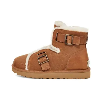 UGG Dune Mini Buckle Boot Fleece Lined Brown Women's