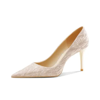 ROSE CASTLE Slim Heel High Heels 6.5cm Women's Gold Silver