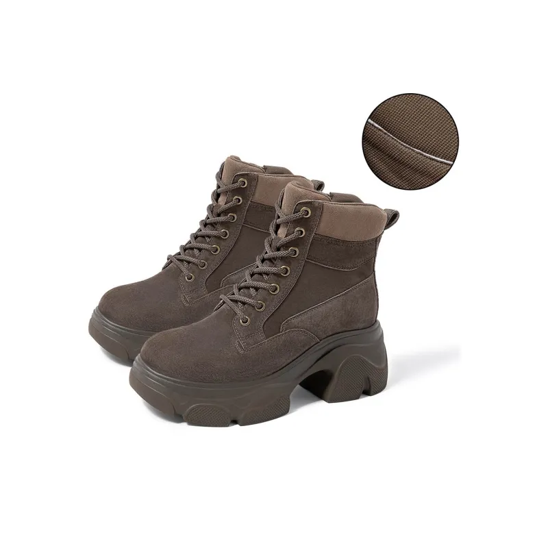 COMELY Martin Boots Women's Khaki/Yellow-3