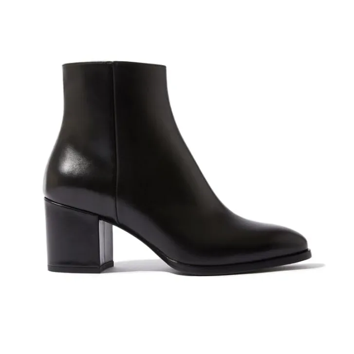 SCAROSSO Costanza Polished-Finish Zipped Ankle Boots Women's-1