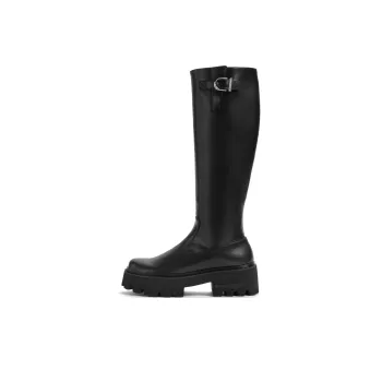 CHARLES&KEITH Small CK Knee-high Boots 5.4cm Women's Black/Brown