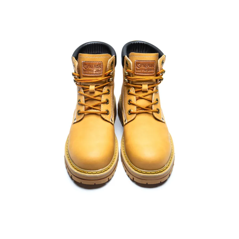 KUX Martin Boots Unisex Yellow Brown/Black-2