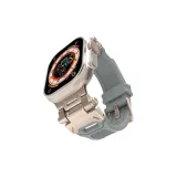 Apple Explorer Silicone Strap, Gray with Silver Buckle