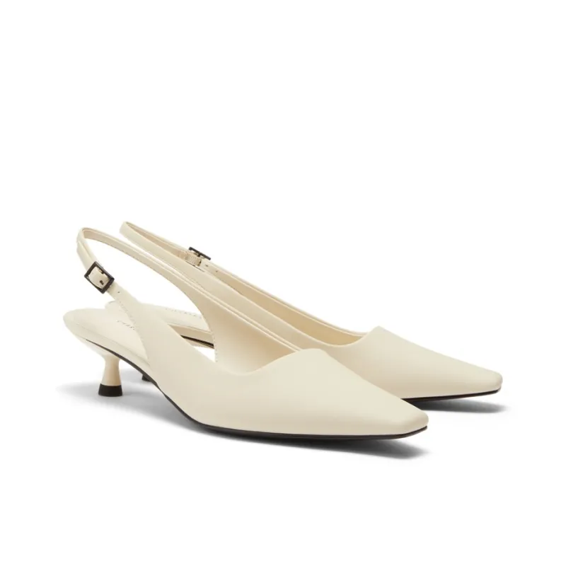 CHARLES&KEITH ITZY In The Same Series High Heels Women's Chalk White/Yellow/Black-1