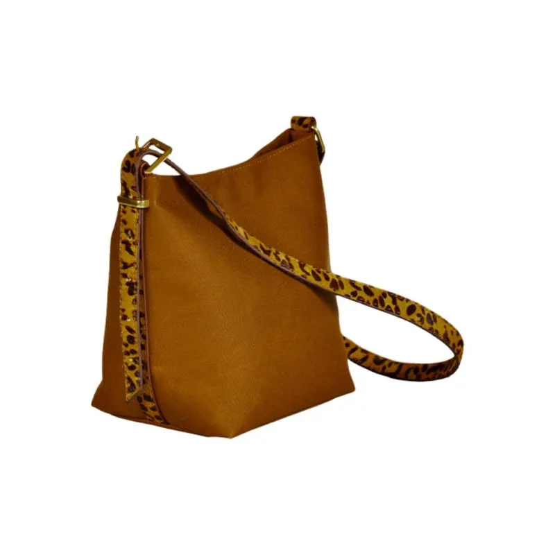 HELIUYUZHOU Nylon Bucket Bags Shoulder Bags Medium Size Women's Coffee-1