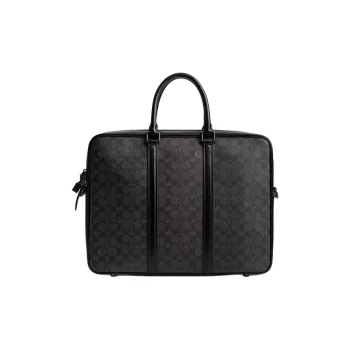 COACH Coated Canvas Laptop Bag Tubas Women's Charcoal