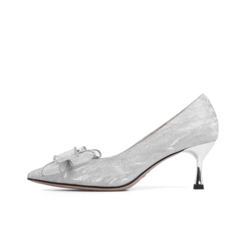 BELLE Slim Heel High Heels 8cm Women's Snowflake Ice