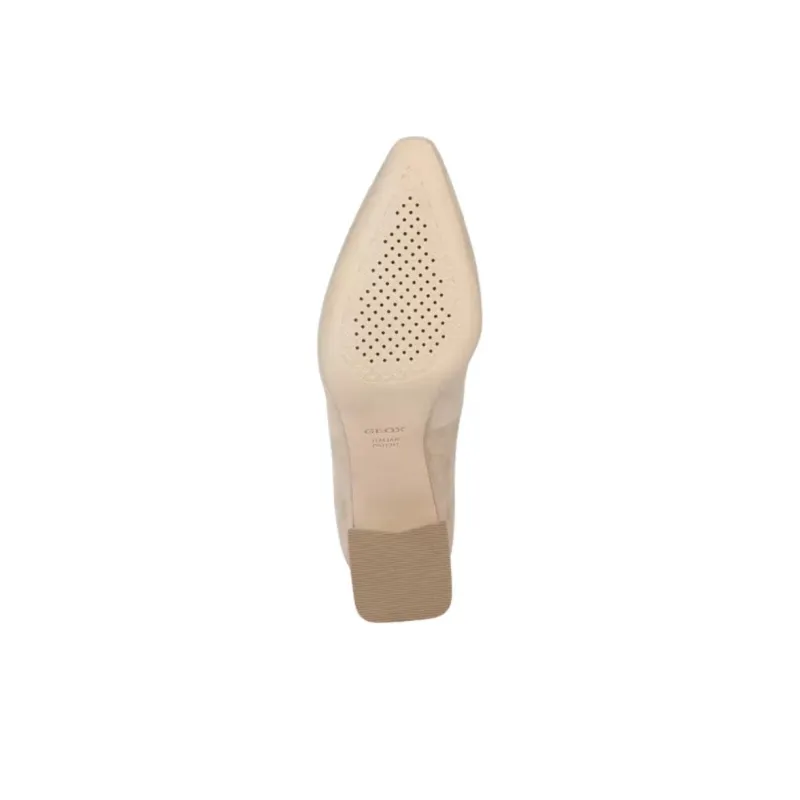 GEOX Giselda Chunky Heel High Heels 6.5cm Women's Beige-5