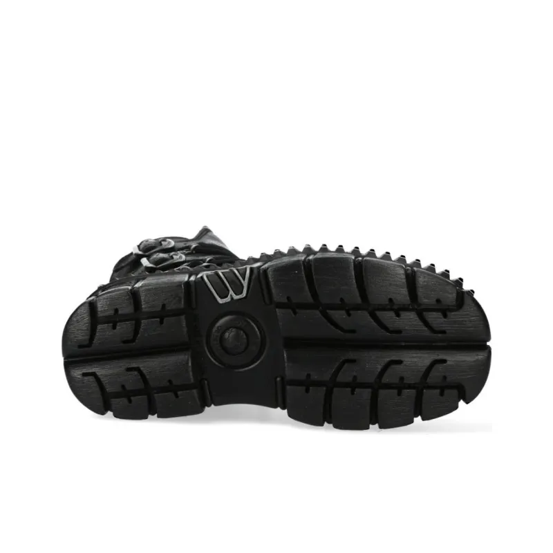 NEW ROCK Ankle Boots 6cm Unisex Black-7