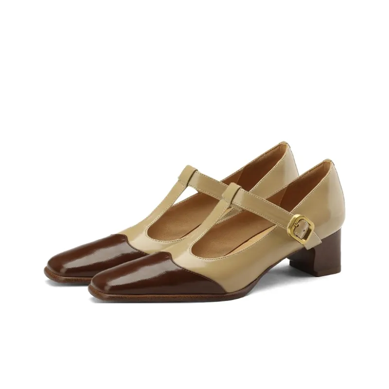 Naiyee High Heels Women's Black/White, Apricot-8