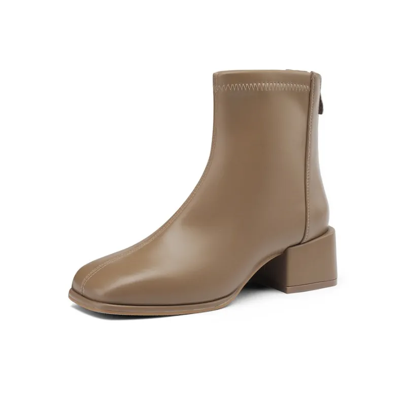 DAPHNE Ankle Boots Women's Khaki/Black/Beige-1
