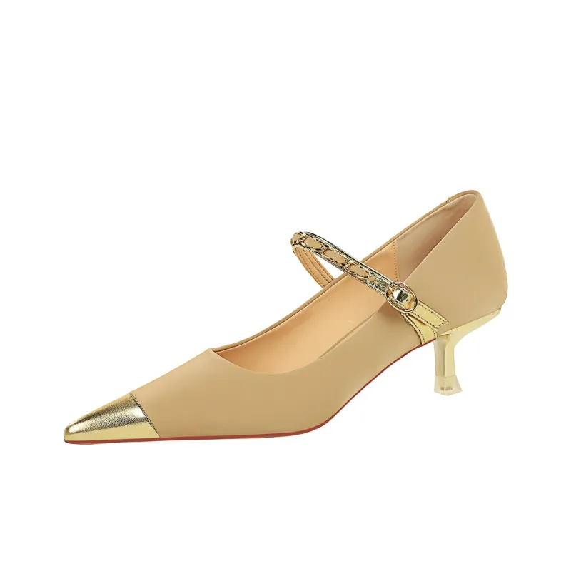 QITUMAUL Slim Heel High Heels 4.5cm Women's-7