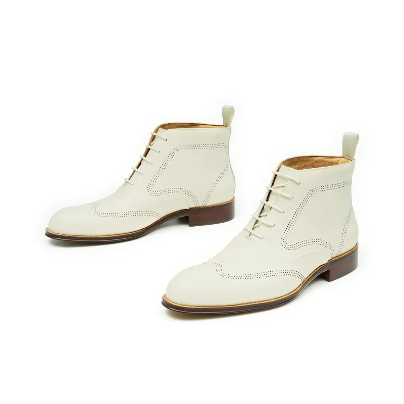ASTON M.JAZZ Ankle Boots Men's White-4