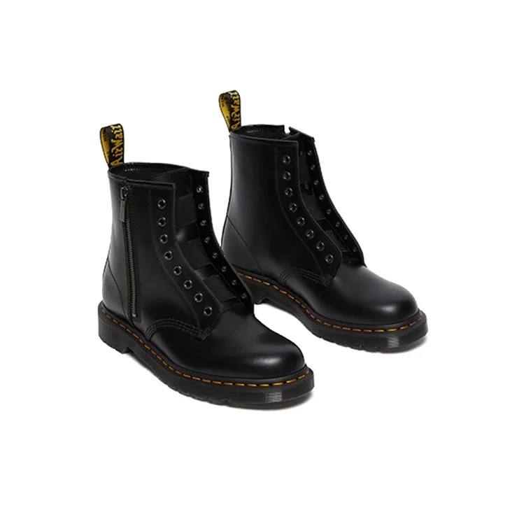 Dr.Martens 1460 Elastic Smooth Leather Lace Up Boots 'Black'-2