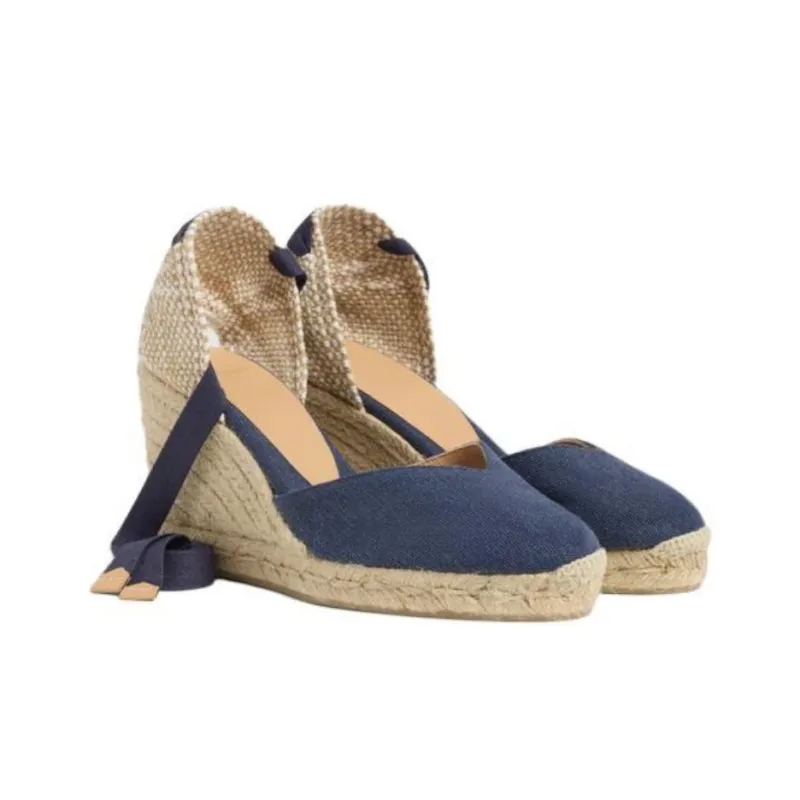 Castañer Chiara Wedge Heel High Heels Women's Blue-1